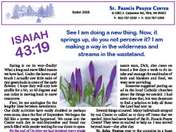 2018 Easter Newsletter